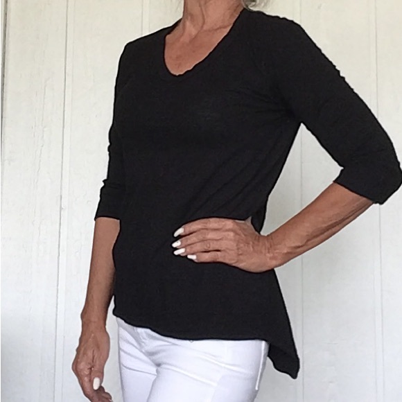 ARITZIA WILT SLUB KNIT BLACK TEE SHIRT 3/4 SLEEVES SIZE XS - Picture 12 of 12